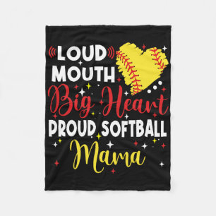 Loud Mouth Big Heart Proud Softll Mama Mother's Da Fleece Blanket