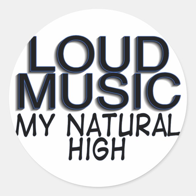 Loud Music Classic Round Sticker (Front)