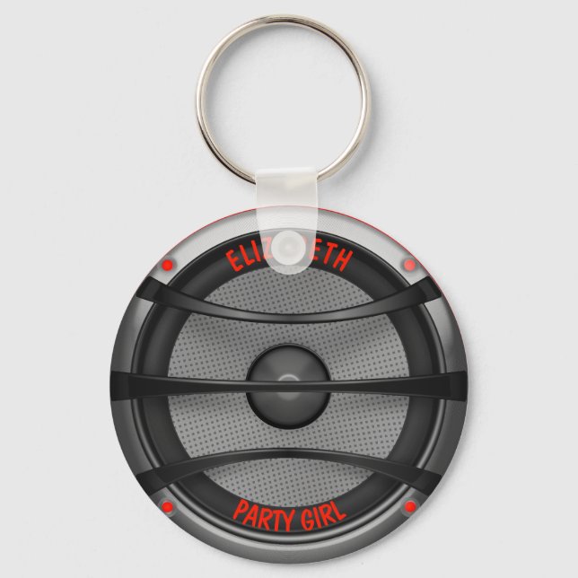 Loud Music Speaker Dancing Party Key Ring (Front)