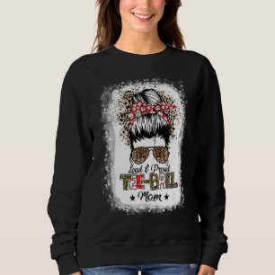 Loud & Proud Ball Mum Life Messy Bun Leopard Game Sweatshirt
