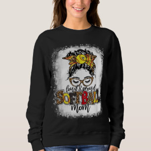 Loud & Proud Baseball Mum Messy Bun Hair Leopard B Sweatshirt
