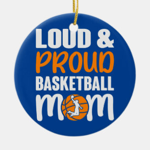 Loud Proud Cute Basketball Mum Ceramic Tree Decoration