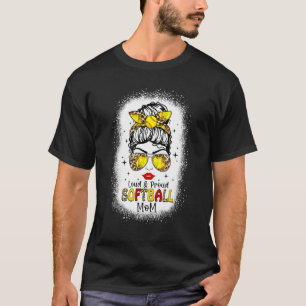 Loud & Proud Softball Mum Leopard Ball Mum Mother' T-Shirt