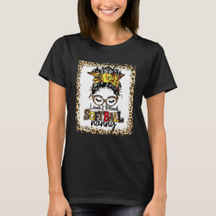 Loud & Proud Softball Nanny Messy Bun Game Day Vib T-Shirt