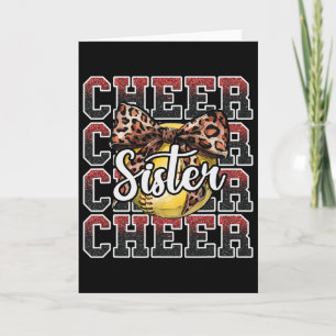 Loud Proud Sport Softll Cheer Sister Leopard Bow R Card