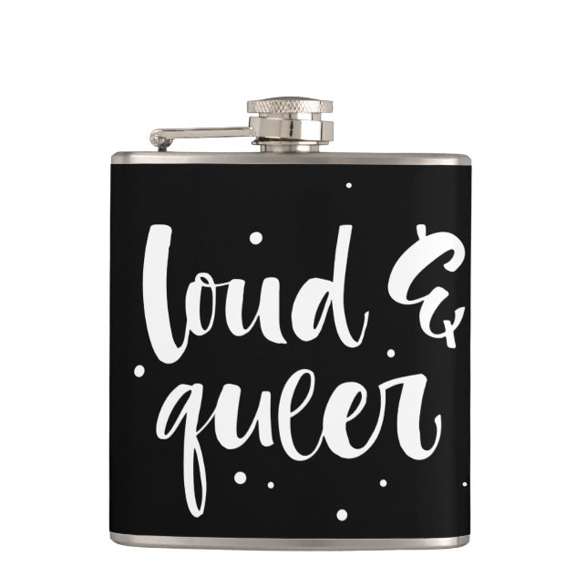 Loud & Queer Hip Flask (Front)