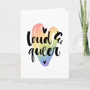 Loud & Queer   Watercolor Heart Card