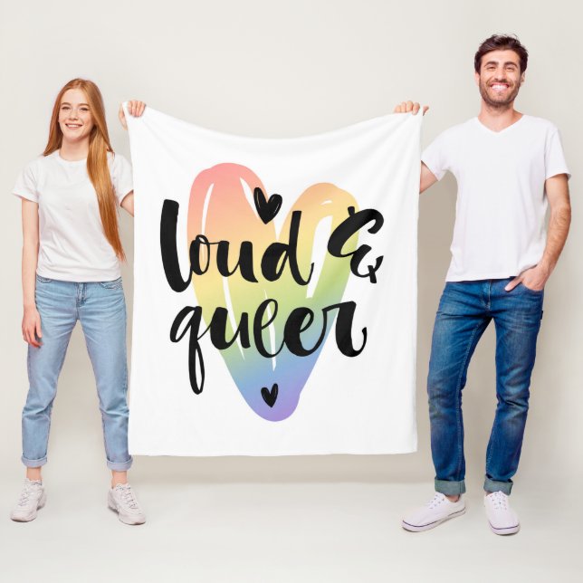 Loud & Queer | Watercolor Heart Fleece Blanket (In Situ)