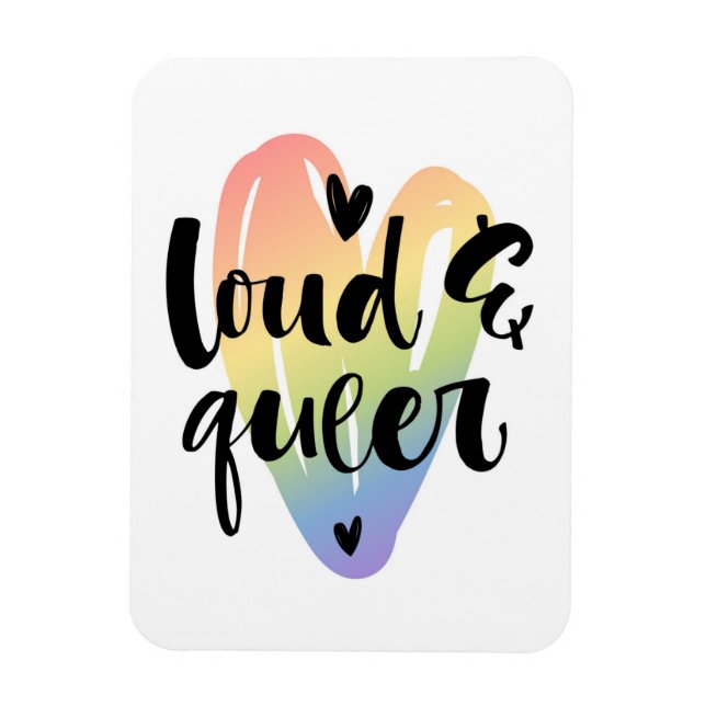 Loud & Queer | Watercolor Heart Magnet (Vertical)