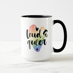 Loud & Queer Watercolor Heart Mug