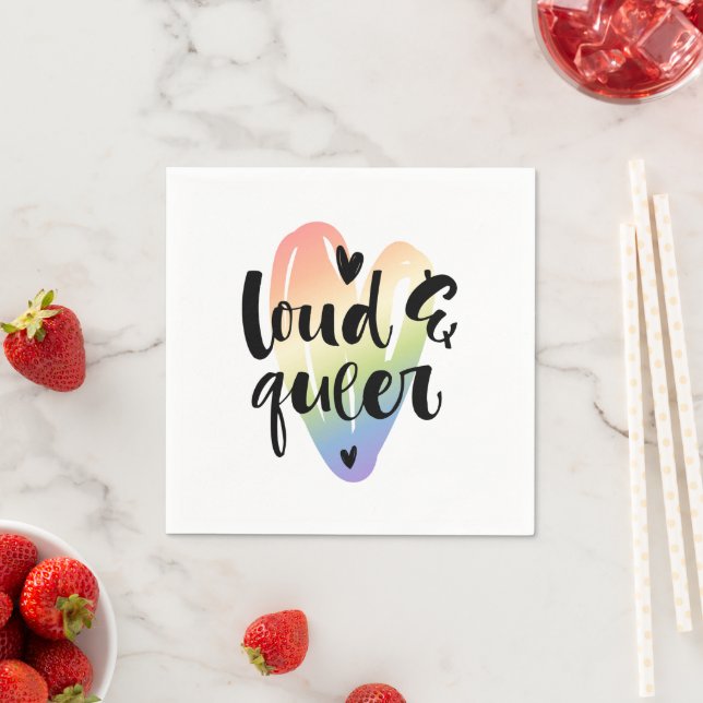 Loud & Queer | Watercolor Heart Napkin (Insitu)