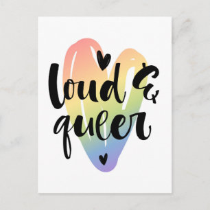 Loud & Queer Watercolor Heart Postcard