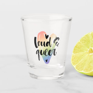 Loud & Queer   Watercolor Heart Shot Glass