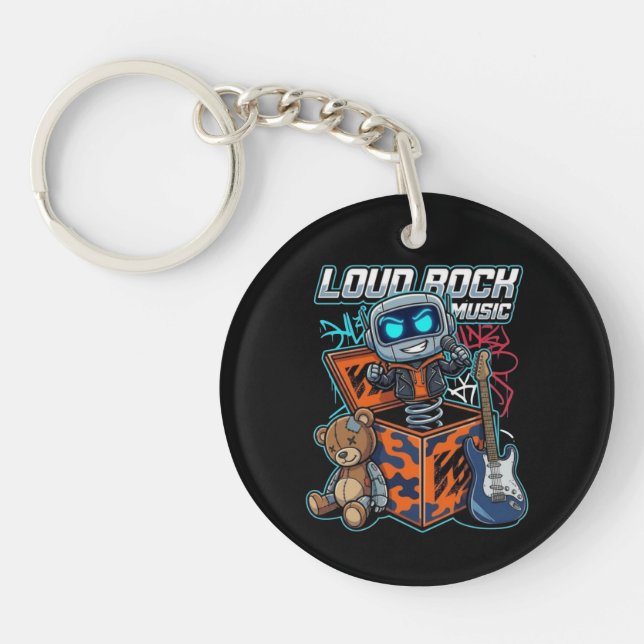 Loud Rock Music Robot Key Ring (Front)