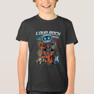 Loud Rock Music Robot Tri-Blend Shirt
