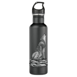 Loud Wolf Howling At The Moon 710 Ml Water Bottle