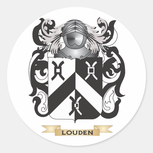 Louden Coat of Arms (Family Crest) Classic Round Sticker (Front)