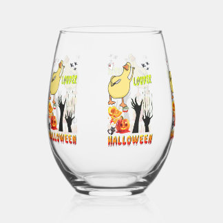 Louder Barware Smashing Boo Zombie Halloween Stemless Wine Glass