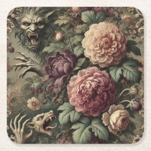Louder than Blooms – Gothic Victorian Square Paper Coaster