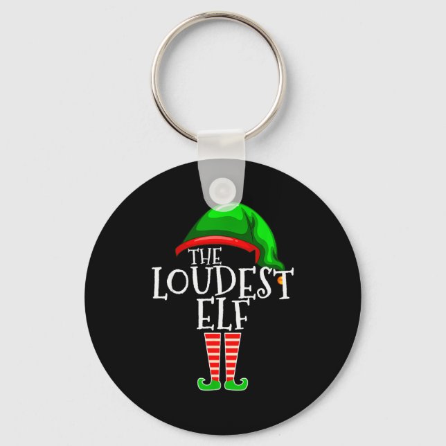 Loudest Elf Group Matching Family Christmas Loud F Key Ring (Front)