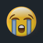 Loudly Crying Face Emoji 6 Cm Round Badge<br><div class="desc">A sad face with tears streaming down both cheeks. This face is distraught and inconsolable. Also known as Crying Emoji,  Tears Emoji,  Bawling Emoji and Sobbing Emoji. 

 INSTAGRAM GIVEAWAY 
 POST A PIC WITH YOUR PURCHASE USE #EMOJIPRINTS & WIN EMOJIPRINTS GOODIES!</div>
