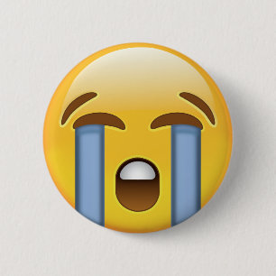Loudly Crying Face Emoji 6 Cm Round Badge