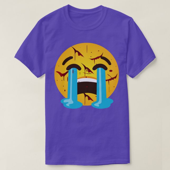 Loudly crying face Sobbing sad tears crying out lo T-Shirt (Design Front)