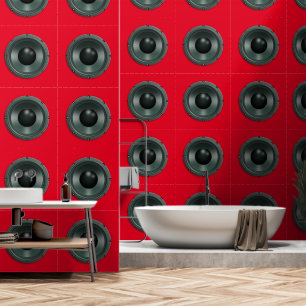 Loudspeakers Custom Colour Red Wallpaper