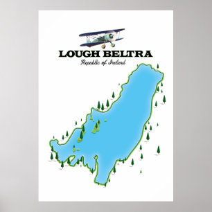 Lough Beltra Ireland travel poster