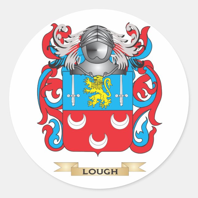 Lough Coat of Arms (Family Crest) Classic Round Sticker (Front)