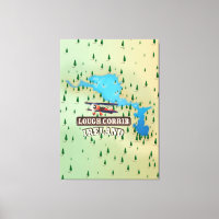 Lough Corrib Ireland Vintage Map.