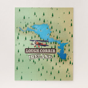 Lough Corrib Ireland Vintage Map. Jigsaw Puzzle