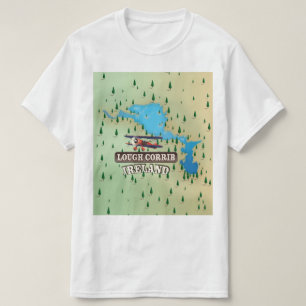 Lough Corrib Ireland Vintage Map. T-Shirt