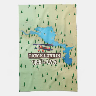 Lough Corrib Ireland Vintage Map. Tea Towel