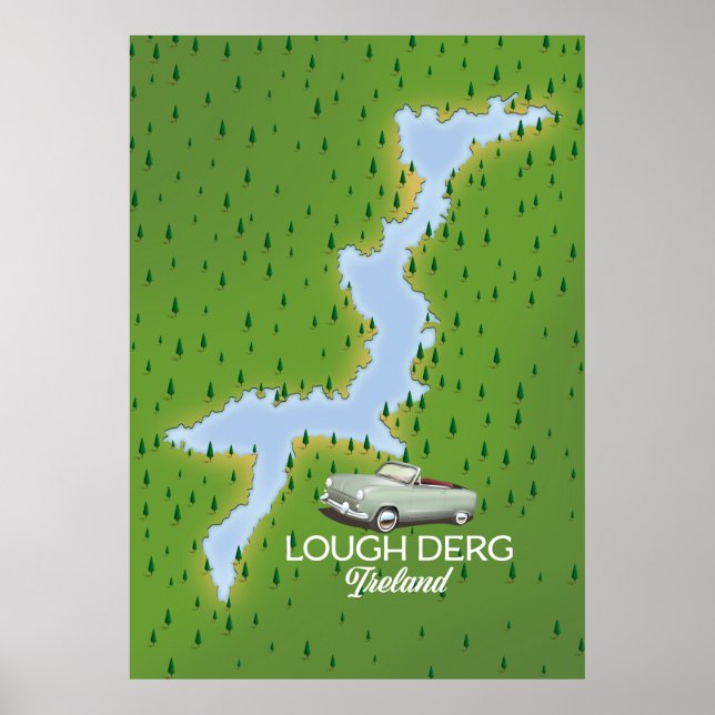 Lough Derg Ireland map Poster (Front)