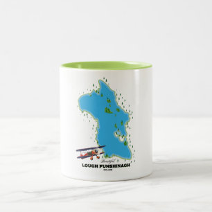 Lough Funshinagh Ireland travel poster. Two-Tone Coffee Mug