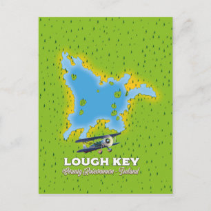 Lough Key County Roscommon, Ireland map Postcard