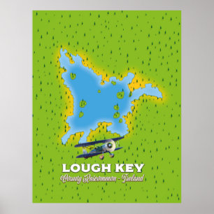 Lough Key County Roscommon, Ireland map Poster