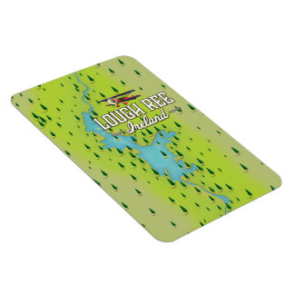 Lough Ree Ireland Vintage Map. Magnet