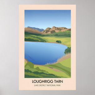 Loughrigg Tarn Lake District Travel Poster