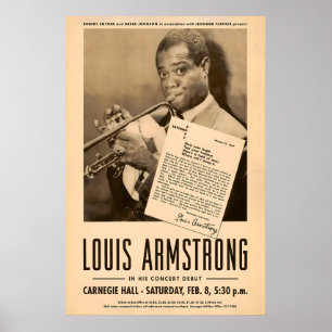 Louis Armstrong - Billie Holiday jazz poster - At