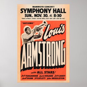 Louis Armstrong jazz poster - Satchmo at Symphony