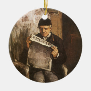 Louis Auguste Cezanne Father Of The Artist Reading Ceramic Tree Decoration
