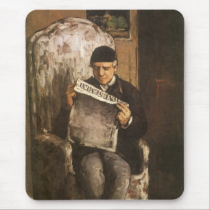 Louis Auguste Cezanne Father Of The Artist Reading Mouse Mat