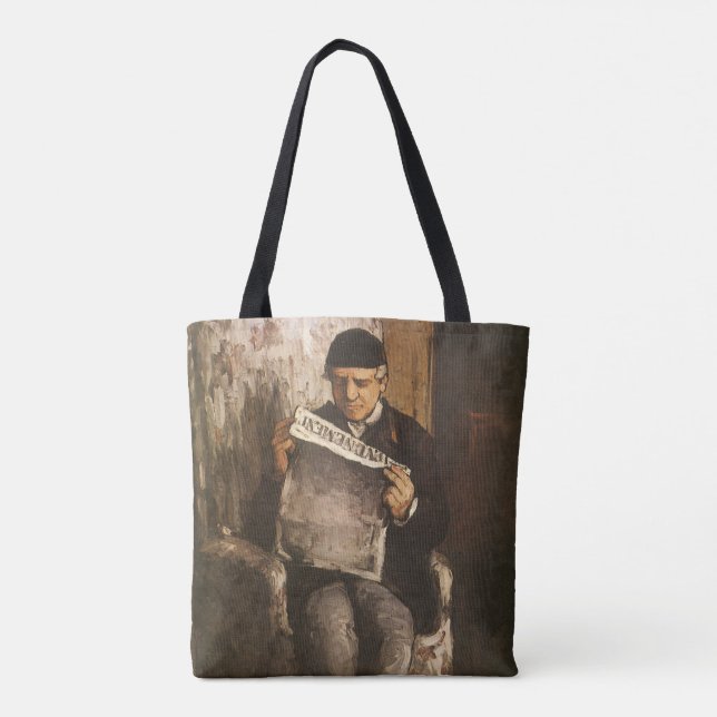 Louis Auguste Cezanne Father Of The Artist Reading Tote Bag (Back)