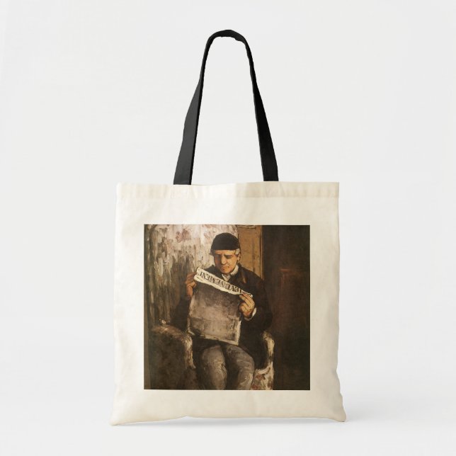 Louis Auguste Cezanne Father Of The Artist Reading Tote Bag (Front)