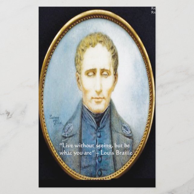 Louis Braille Famous Quote (Front)