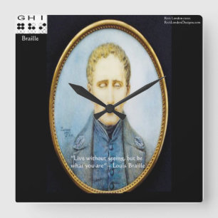 Louis Braille Famous Quote Square Wall Clock