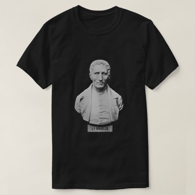 Louis Braille Portrait T-Shirt (Design Front)