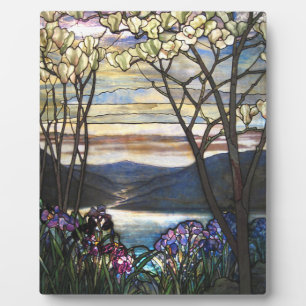 Louis Comfort Tiffany - Stained Glass 4 Magnolias Plaque